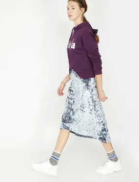 12321 Silver Patterned Midi Skirt