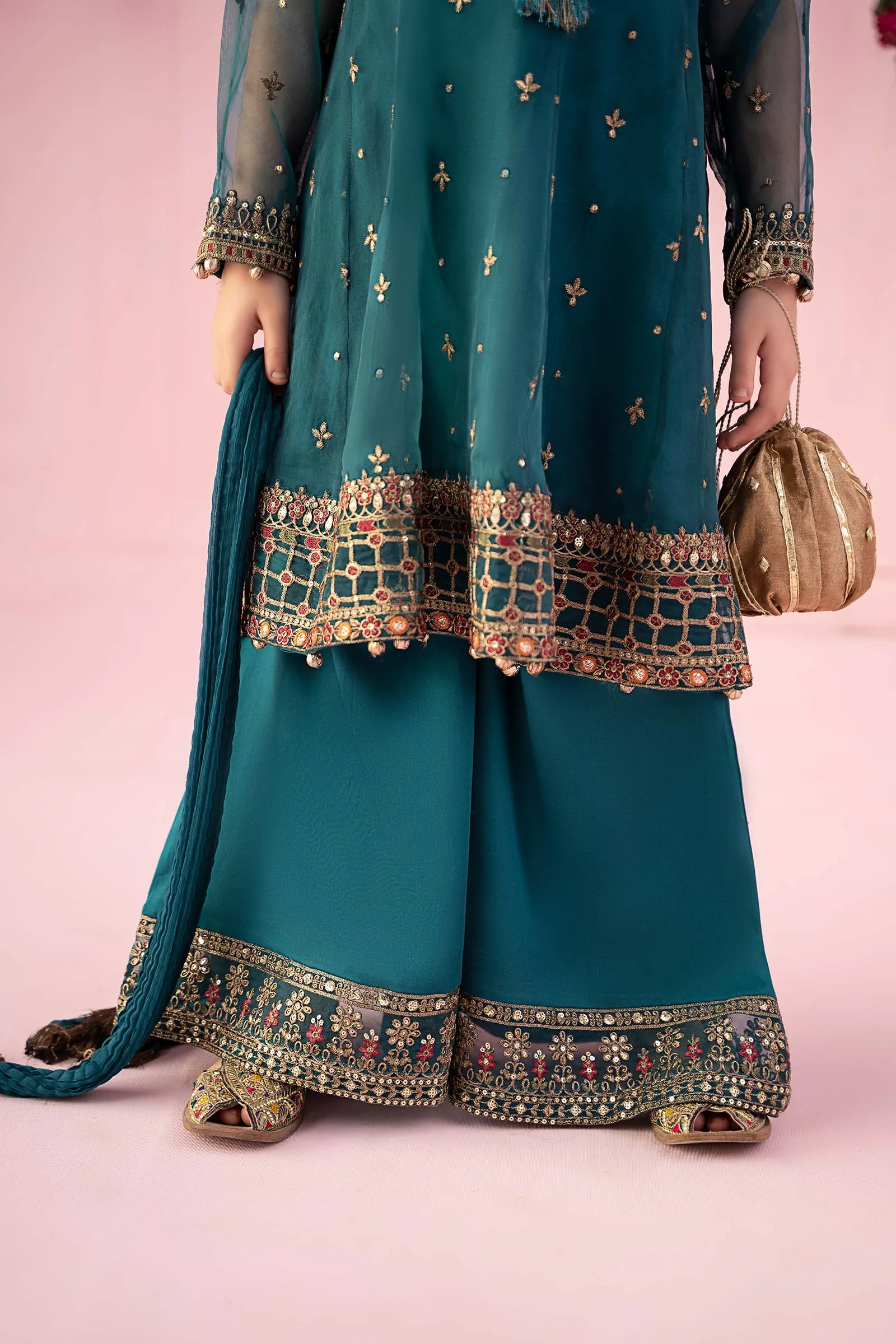 3 Piece Embroidered Organza Suit | MKS-EF24-16