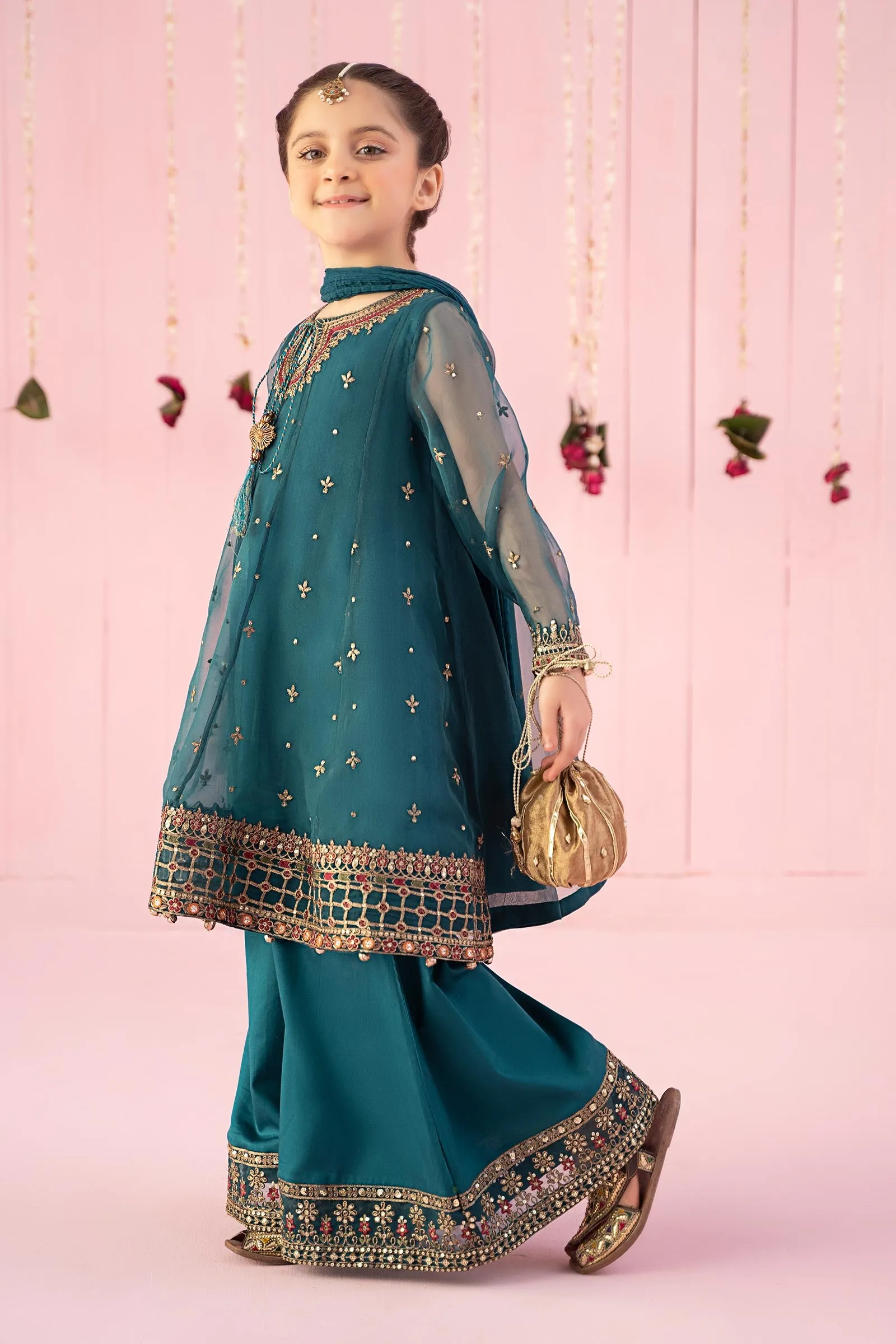 3 Piece Embroidered Organza Suit | MKS-EF24-16