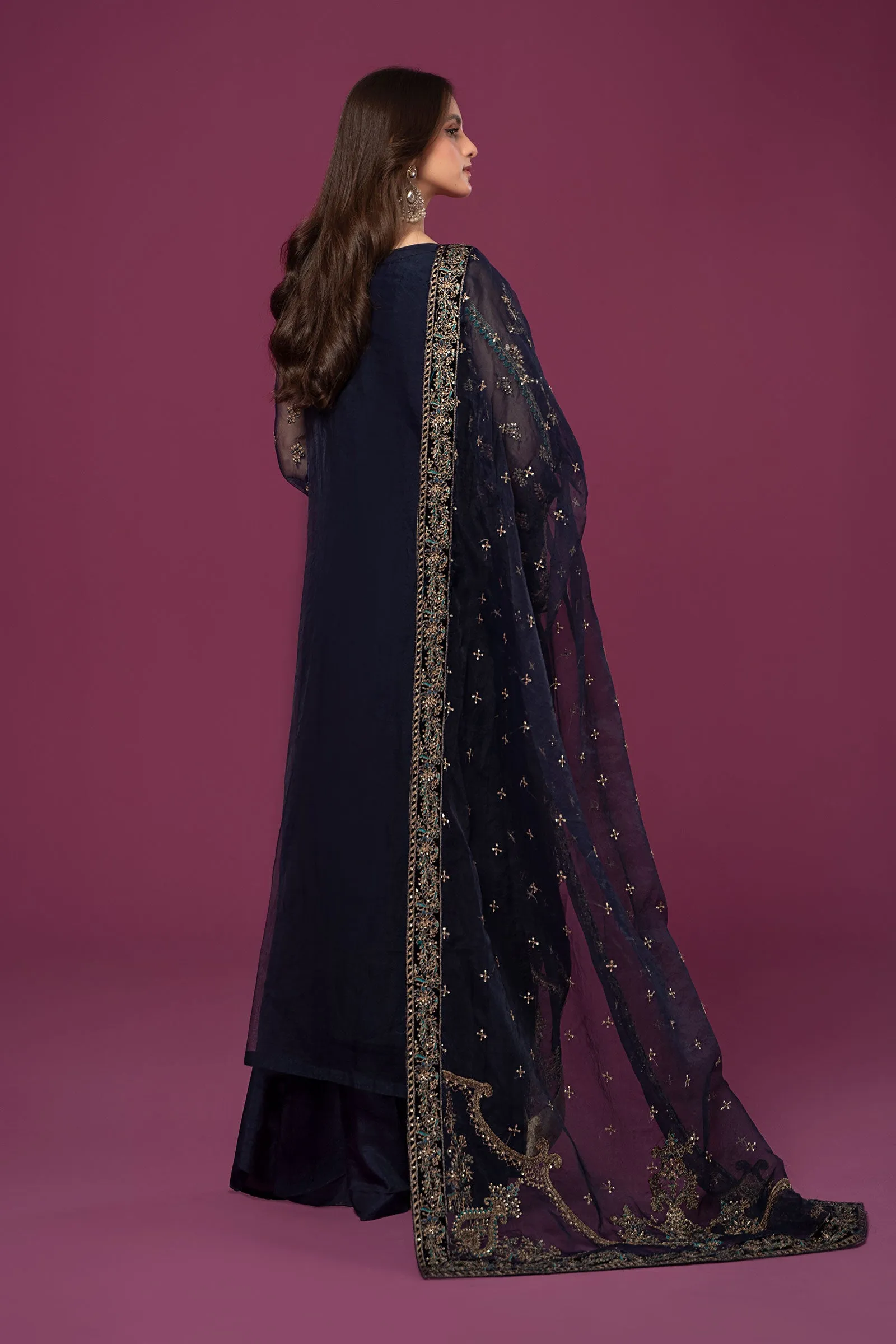 3 Piece Embroidered Organza Suit | SF-EF24-45