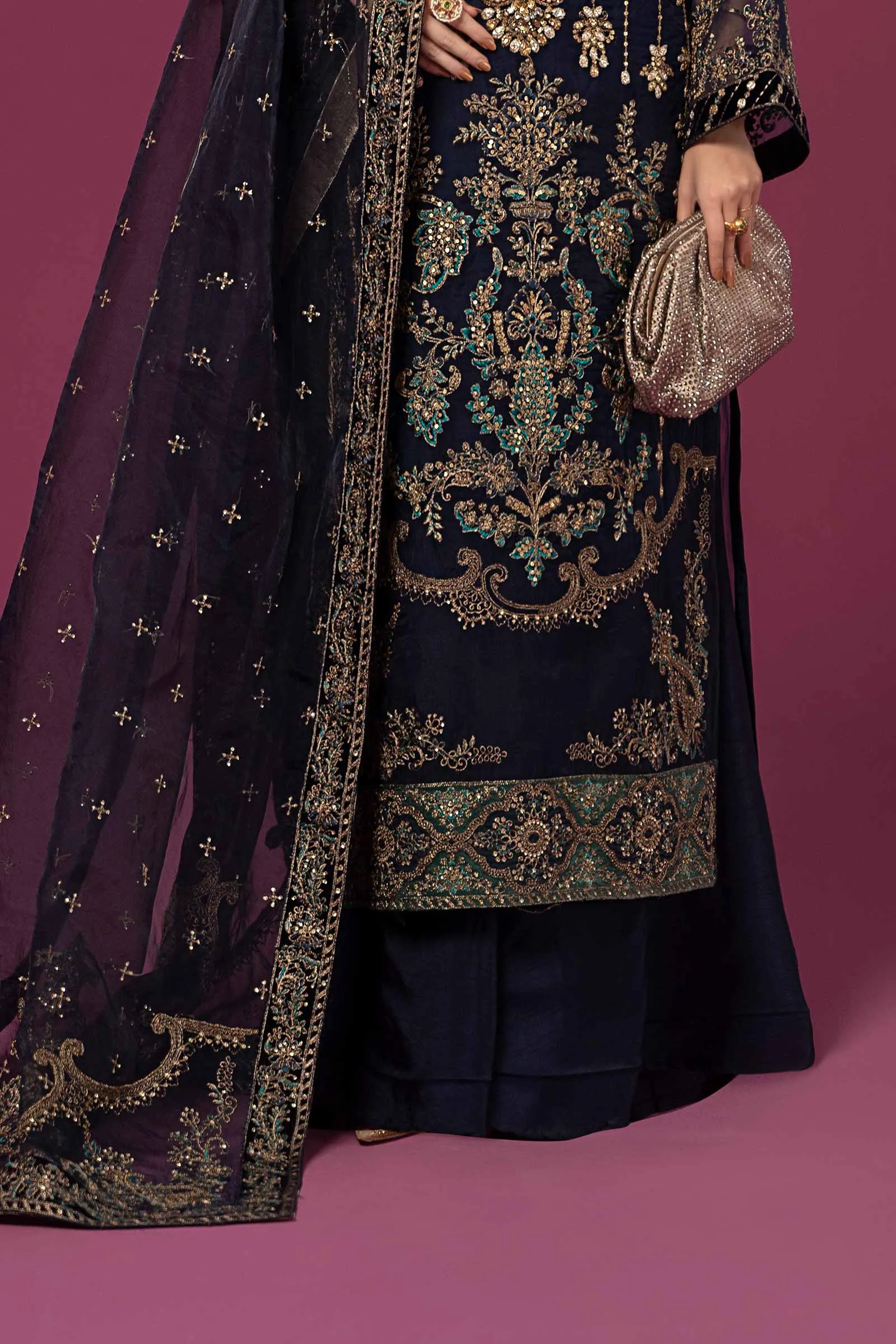 3 Piece Embroidered Organza Suit | SF-EF24-45