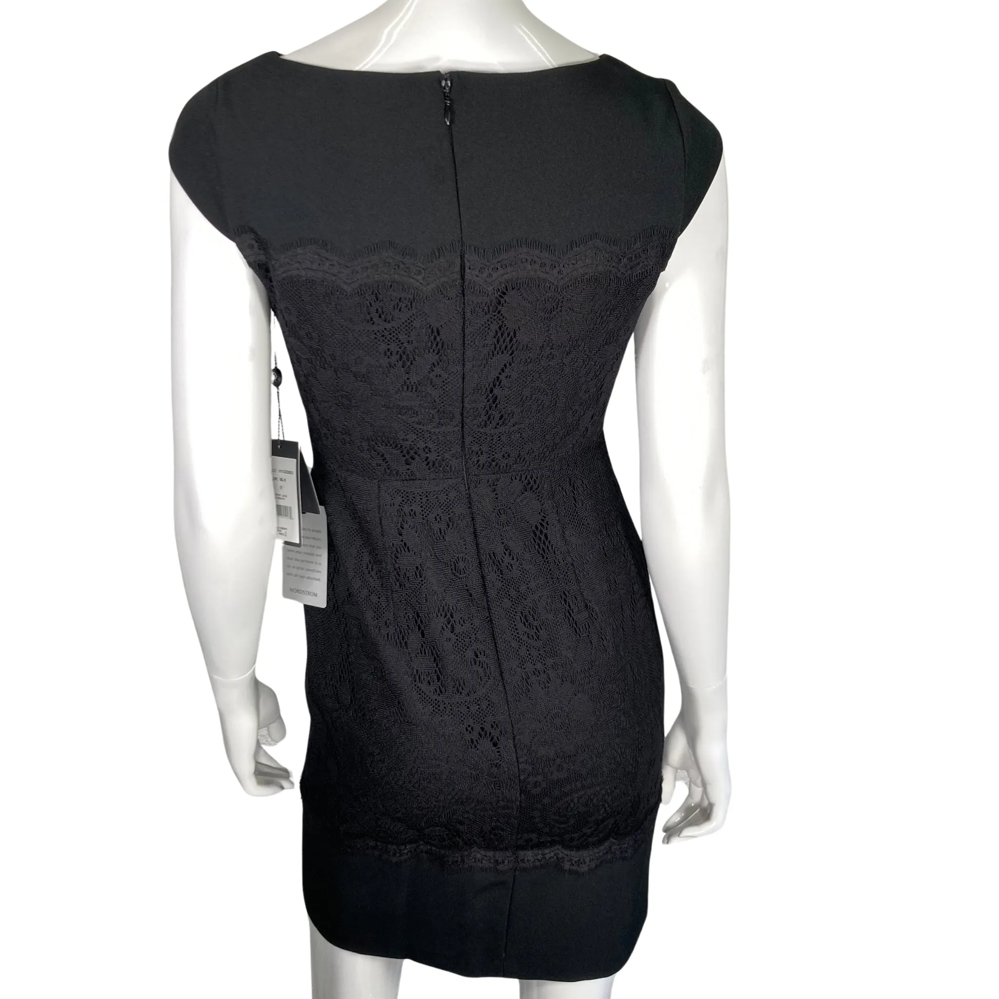 Adrianna Papell Black Lace Sheath Dress