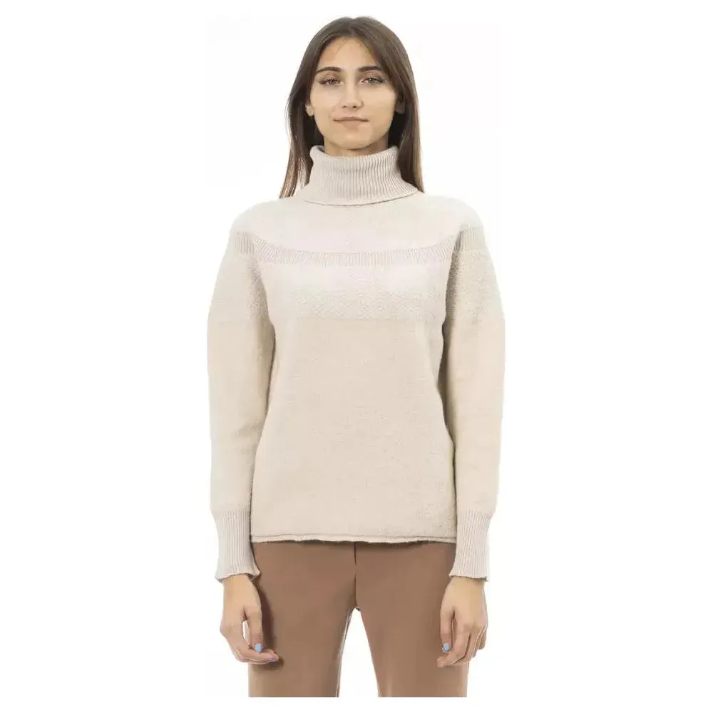 Alpha Studio Beige Alpaca Women Sweater