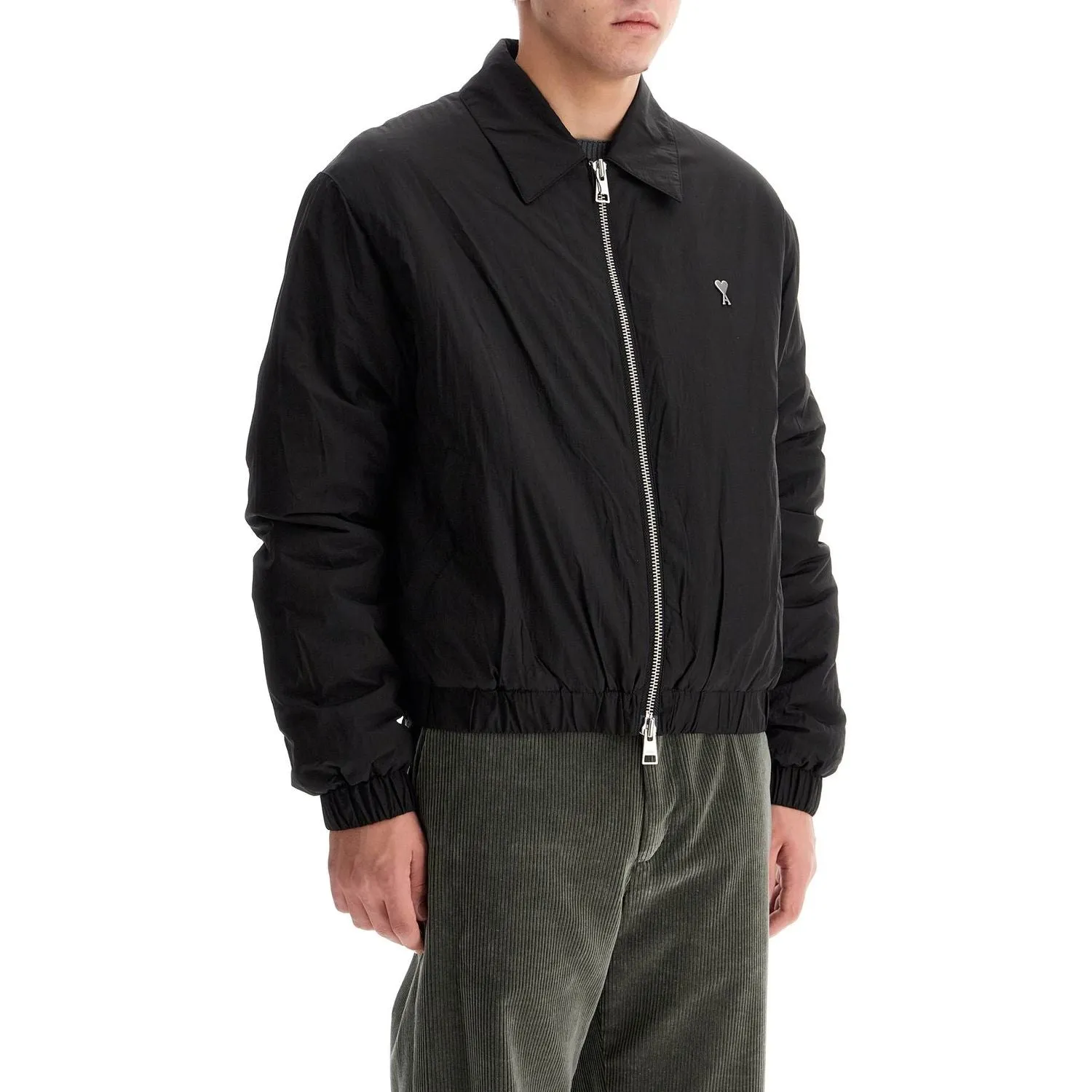 Ami Alexandre Matiussi crumpled canvas bomber jacket