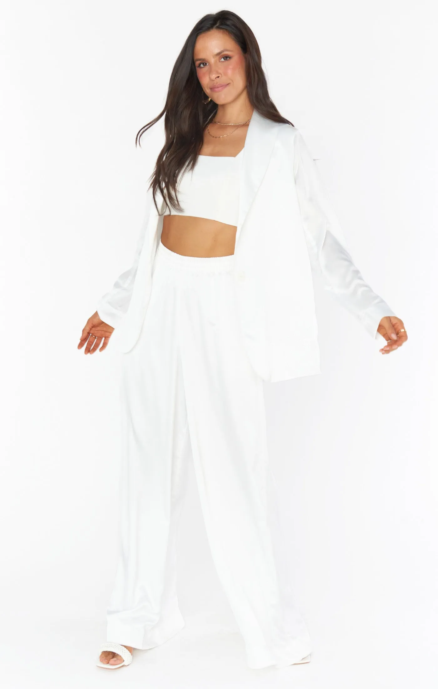 Ansley Crop Top ~ White Stretch