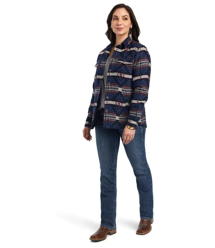 Ariat Womens Shacket Shirt Jacket - Mountain Peak Jacquard