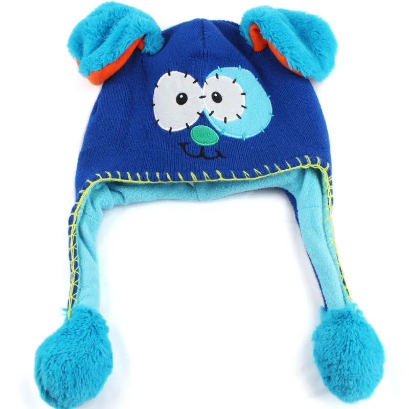 Baby Warm Knitted Cartoon Animal Moving Ears Hat