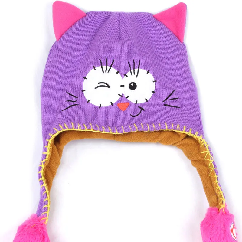 Baby Warm Knitted Cartoon Animal Moving Ears Hat