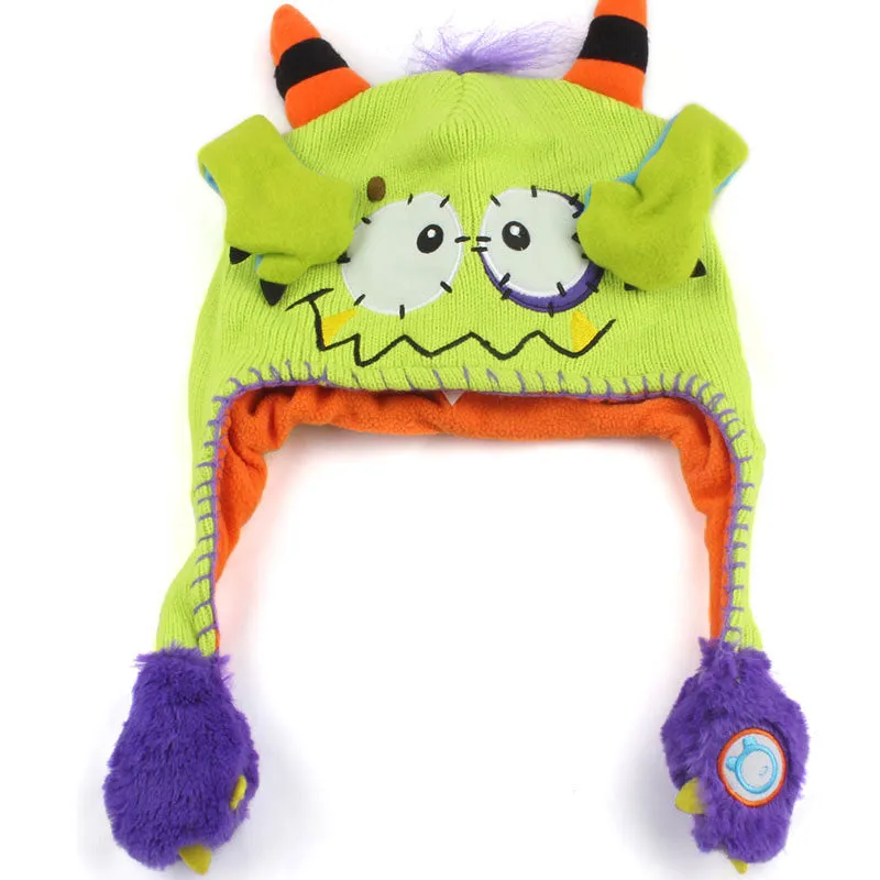 Baby Warm Knitted Cartoon Animal Moving Ears Hat