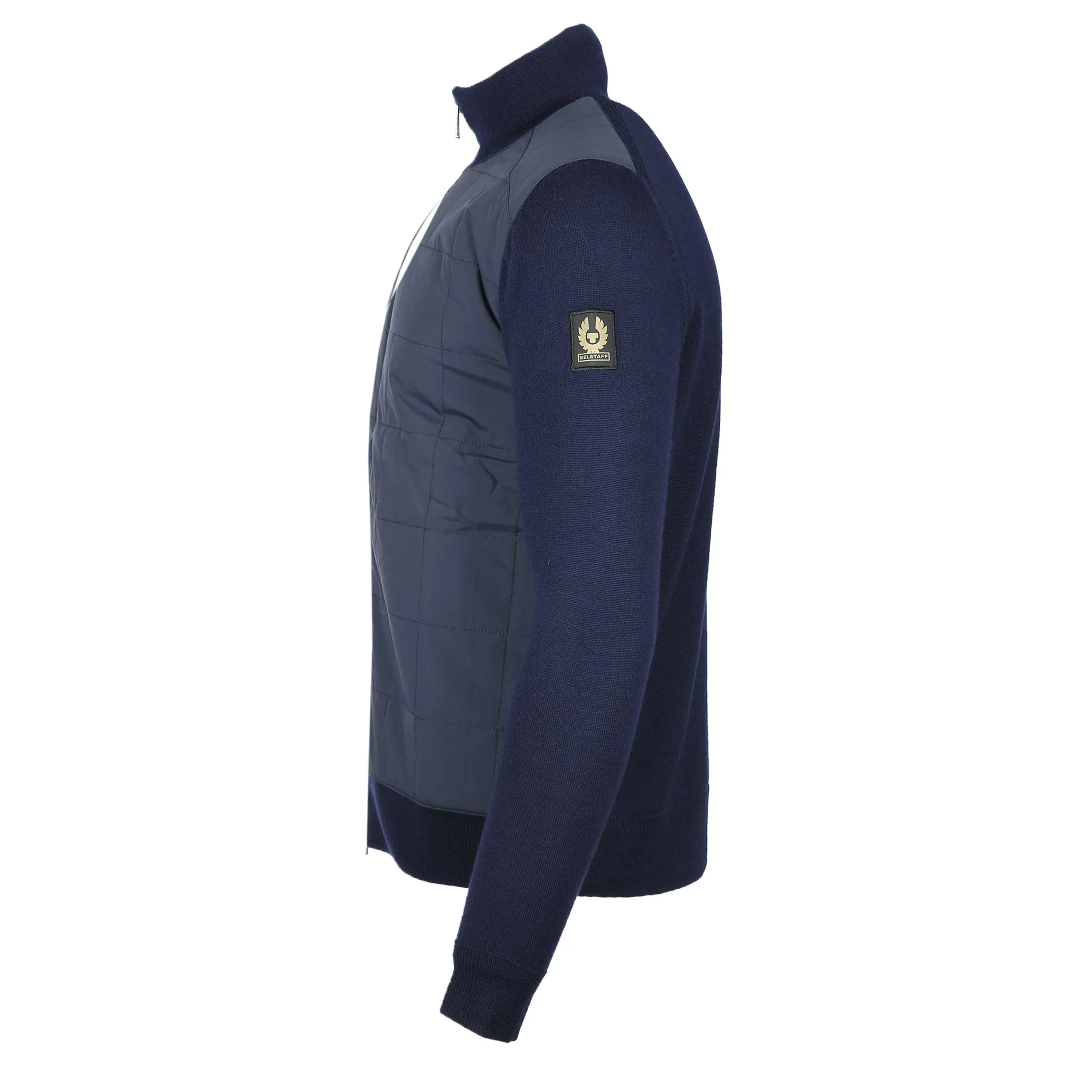 Belstaff Kelbrook Zip Cardigan Knitwear in Washed Navy