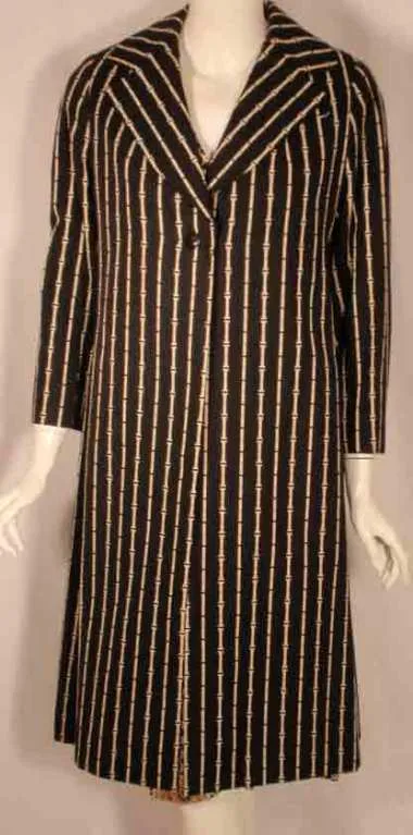 BILL BLASS 1960s 2 pc Paisley Print Shift Dress & Striped Jacket Set