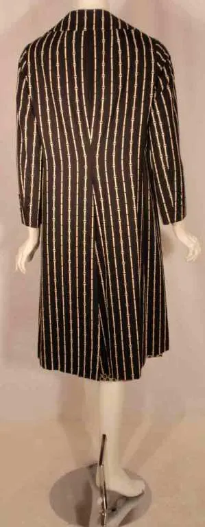 BILL BLASS 1960s 2 pc Paisley Print Shift Dress & Striped Jacket Set