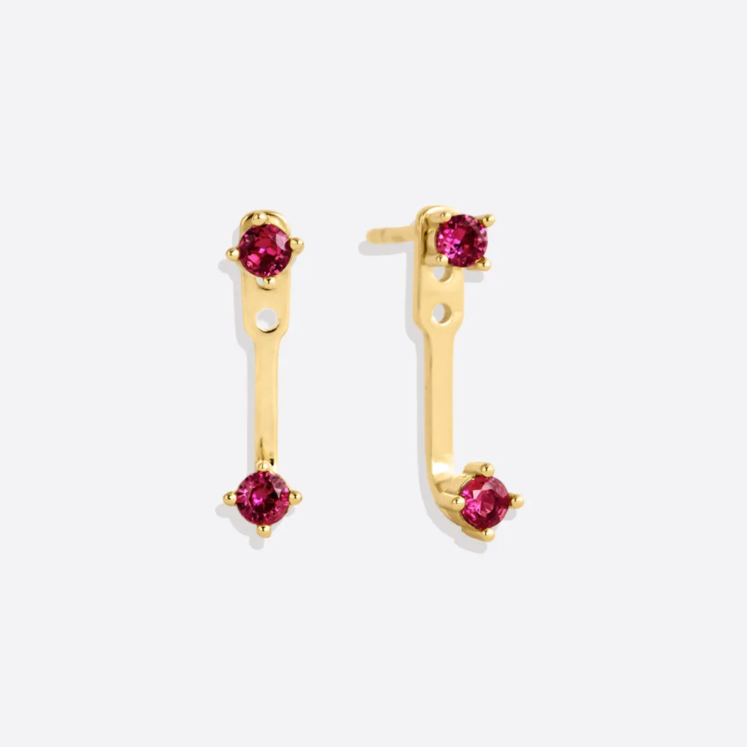 Birthstone Drop Ear Jacket Earrings