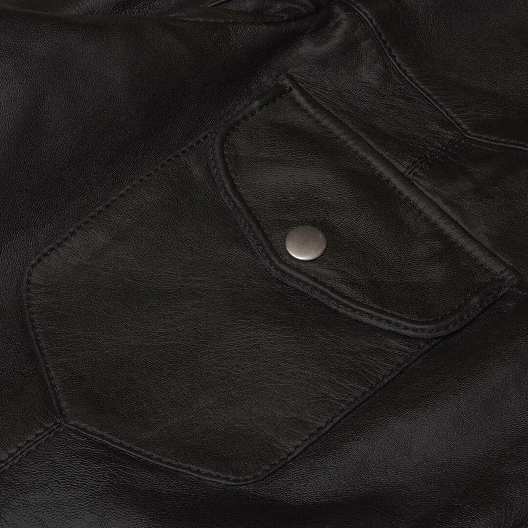 Black Leather Shirt Men's