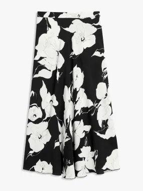 Black patterned midi skirt