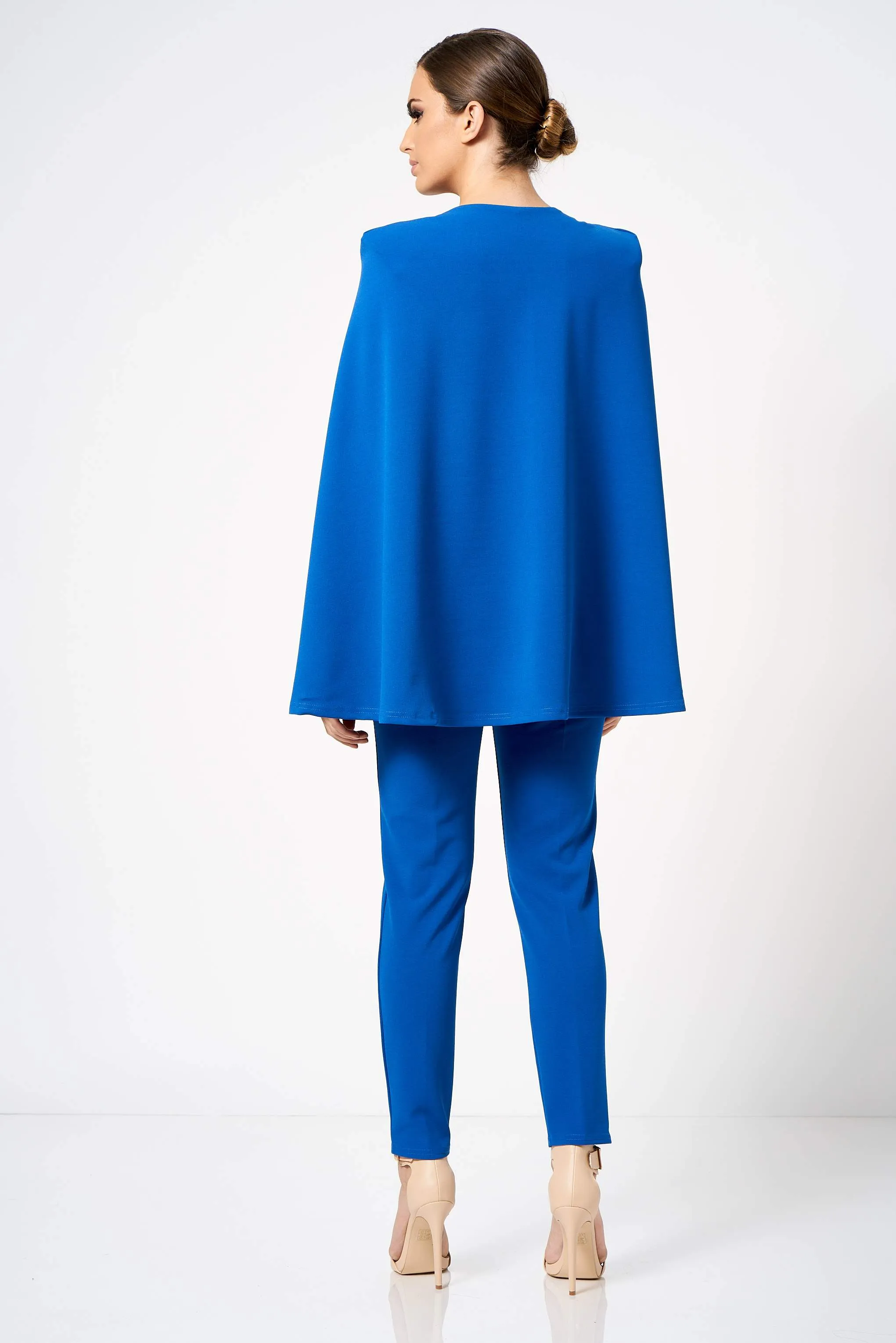 Blue Double Breasted Cape Co-ord Blazer