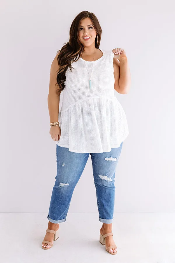 Break Away Waffle Knit Babydoll Tank Curves