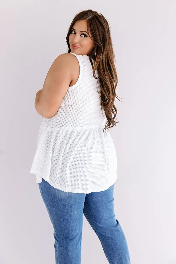 Break Away Waffle Knit Babydoll Tank Curves