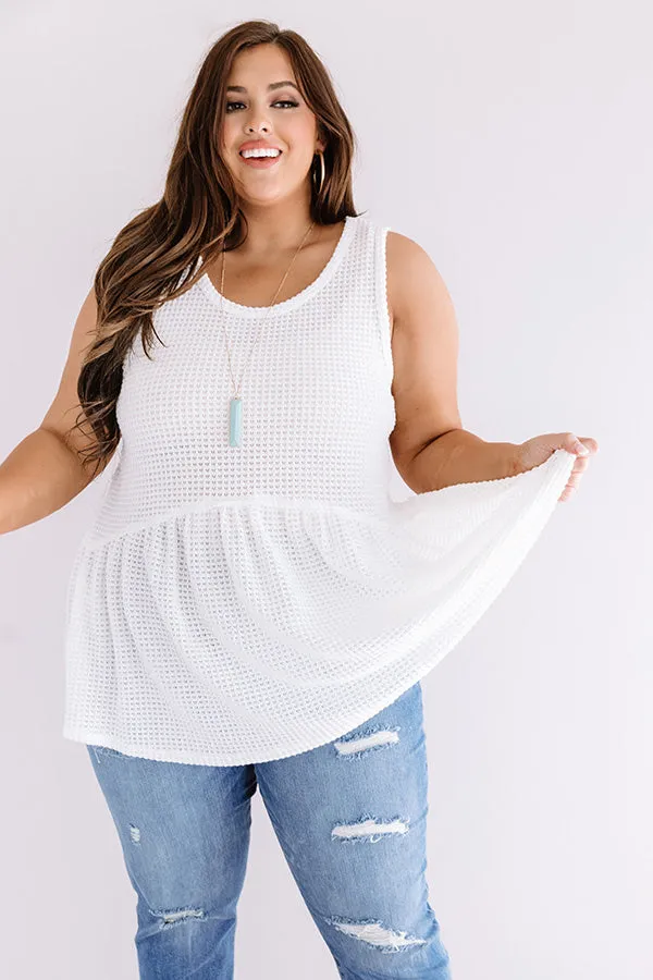 Break Away Waffle Knit Babydoll Tank Curves