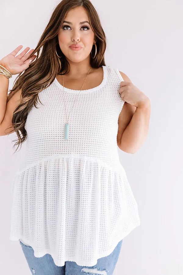 Break Away Waffle Knit Babydoll Tank Curves