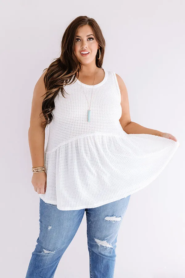 Break Away Waffle Knit Babydoll Tank Curves