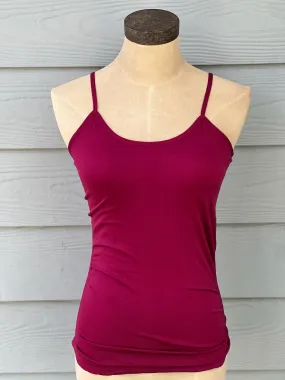 CAMISOLE W/ SIDE RIBBING (BURGUNDY)