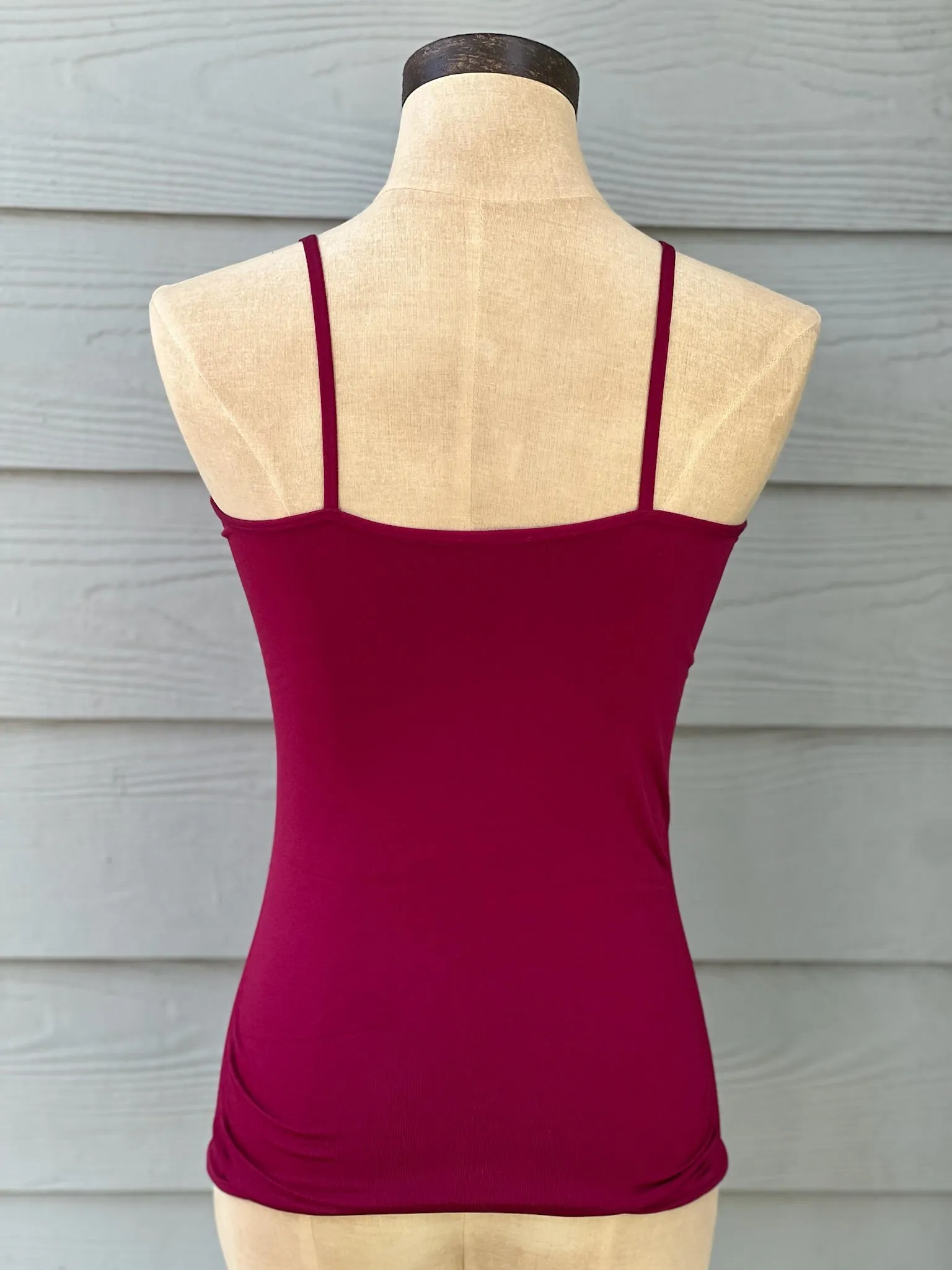 CAMISOLE W/ SIDE RIBBING (BURGUNDY)