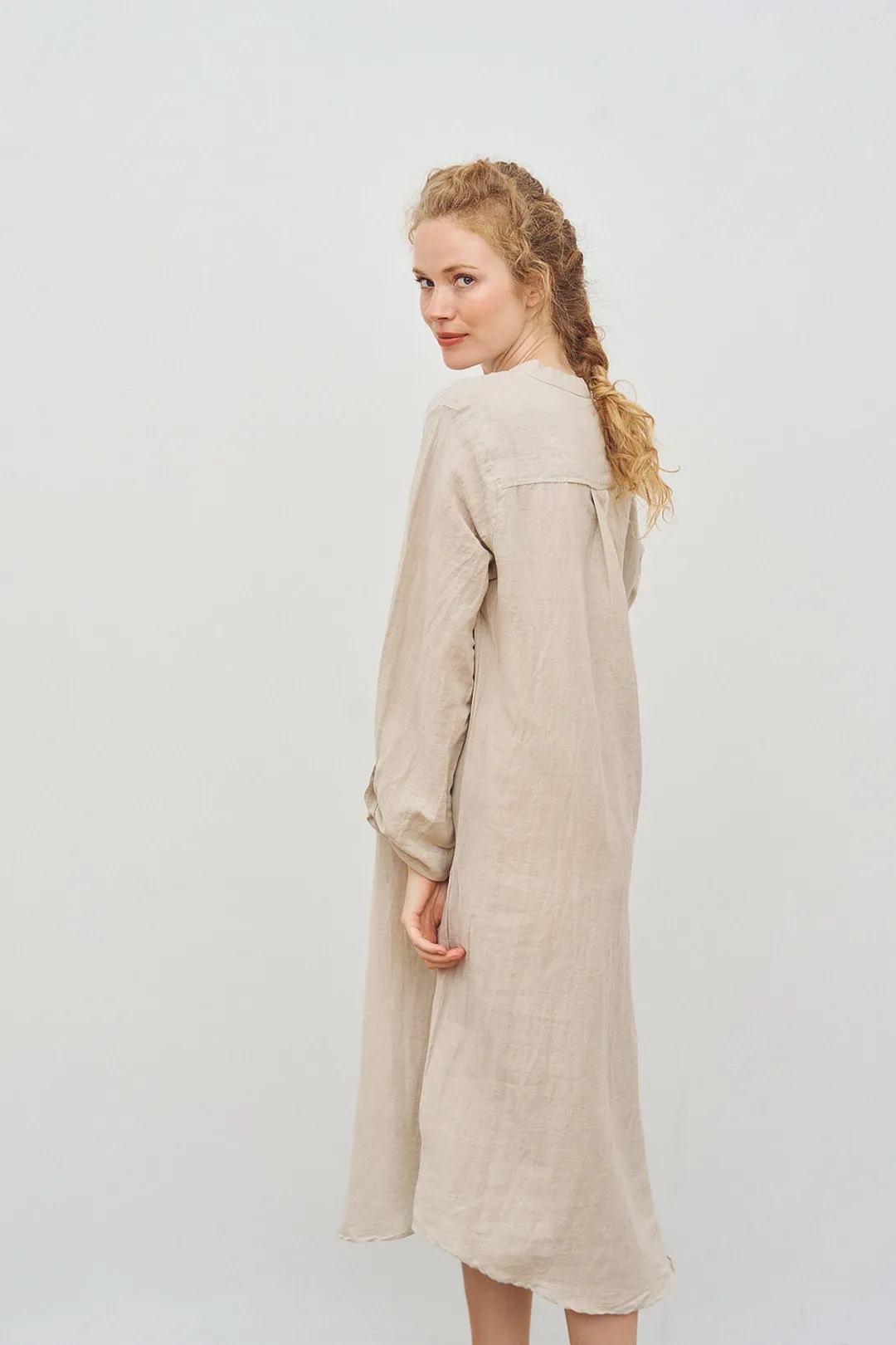 CARE BY ME Cecilie Shirt Organic Cotton Linen Womens Dress