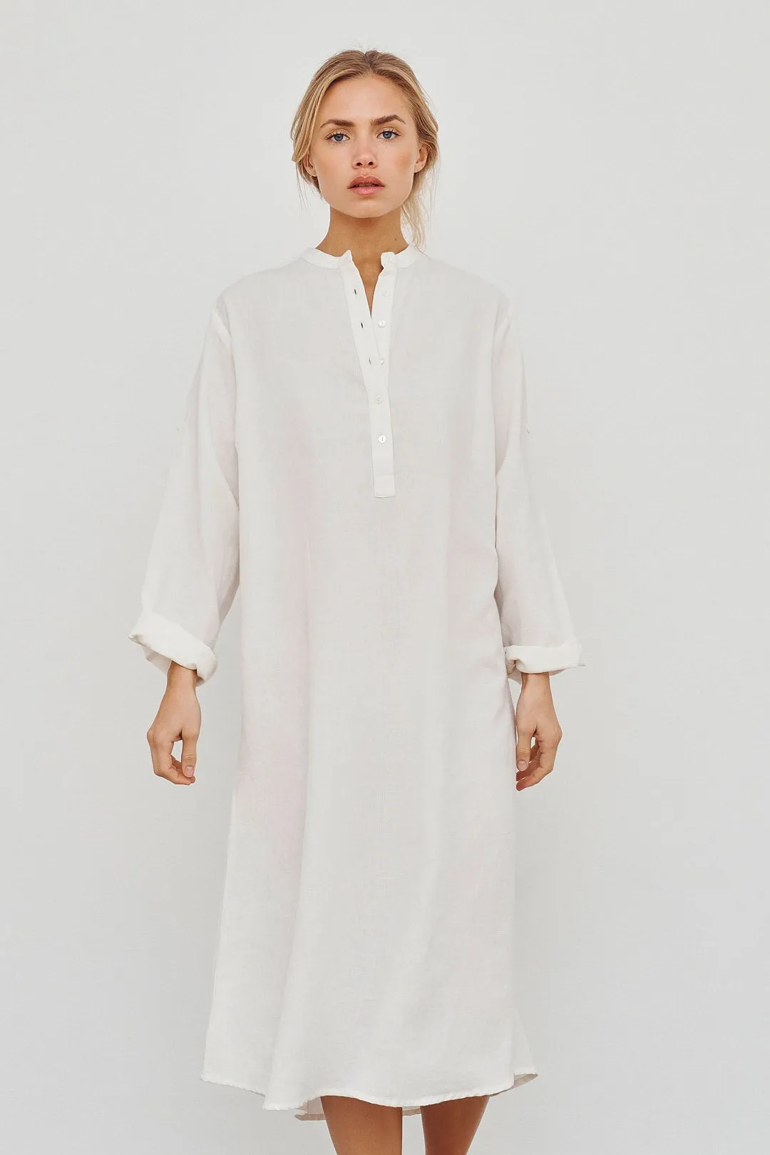 CARE BY ME Cecilie Shirt Organic Cotton Linen Womens Dress