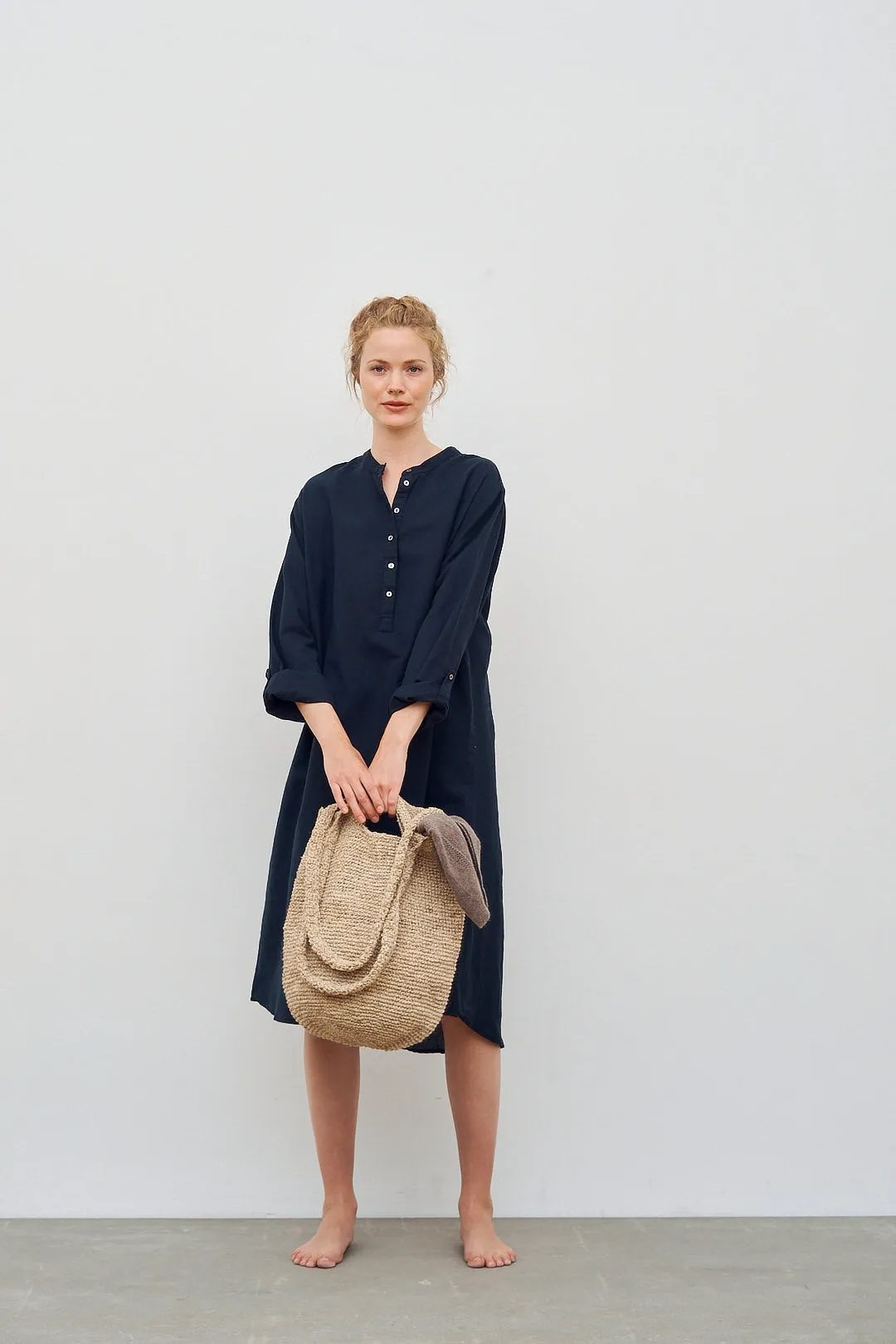 CARE BY ME Cecilie Shirt Organic Cotton Linen Womens Dress