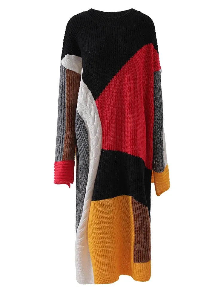 ColorBlock- the 80s Style Color Block Sweater Dress