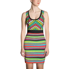 Colored Lines Bodycon Dress