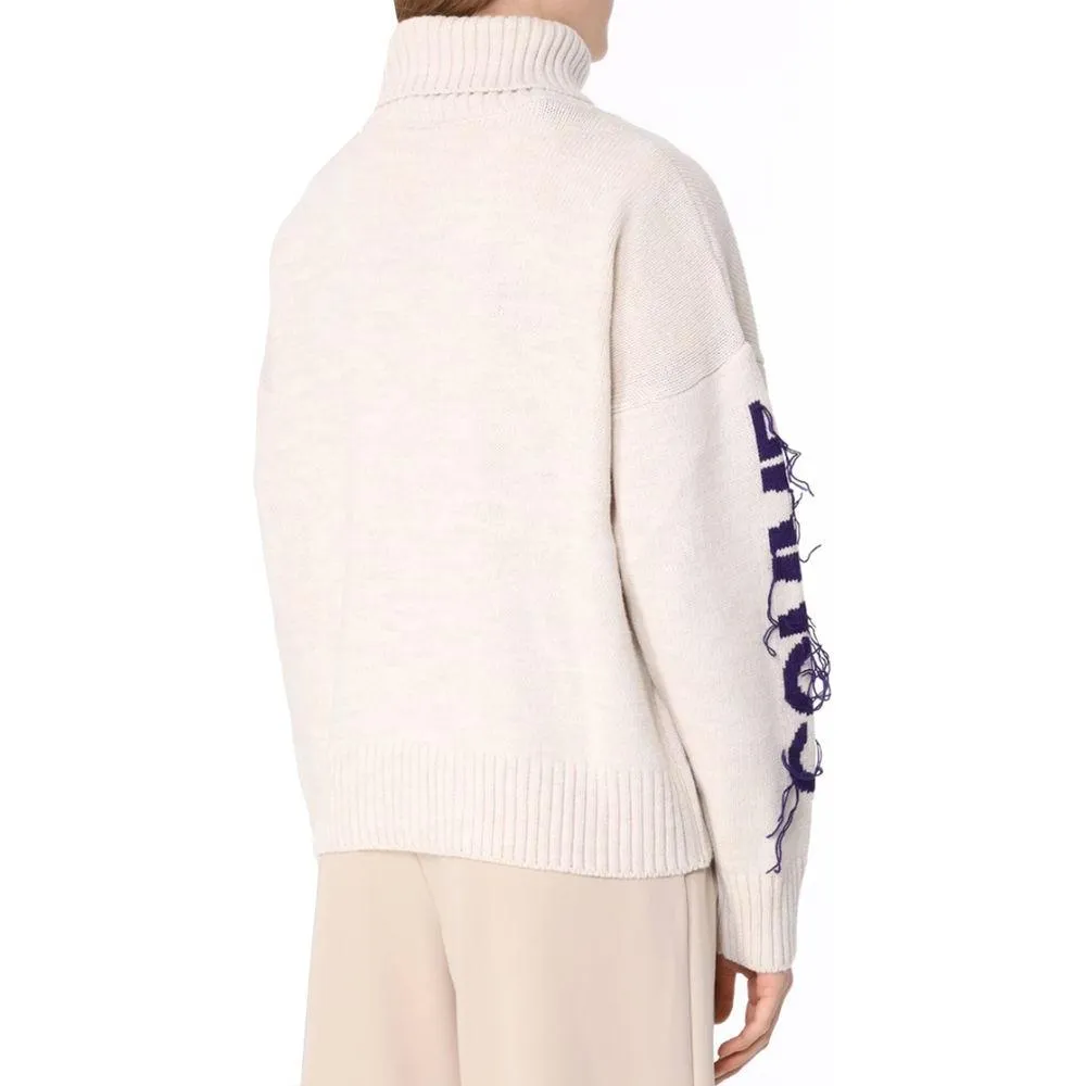 Comme Des Fuckdown Beige Acrylic Sweater