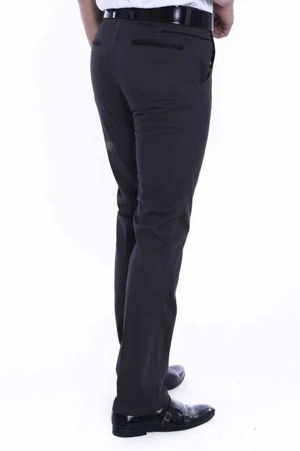 Cotton Dark Grey Men Pants - Wessi