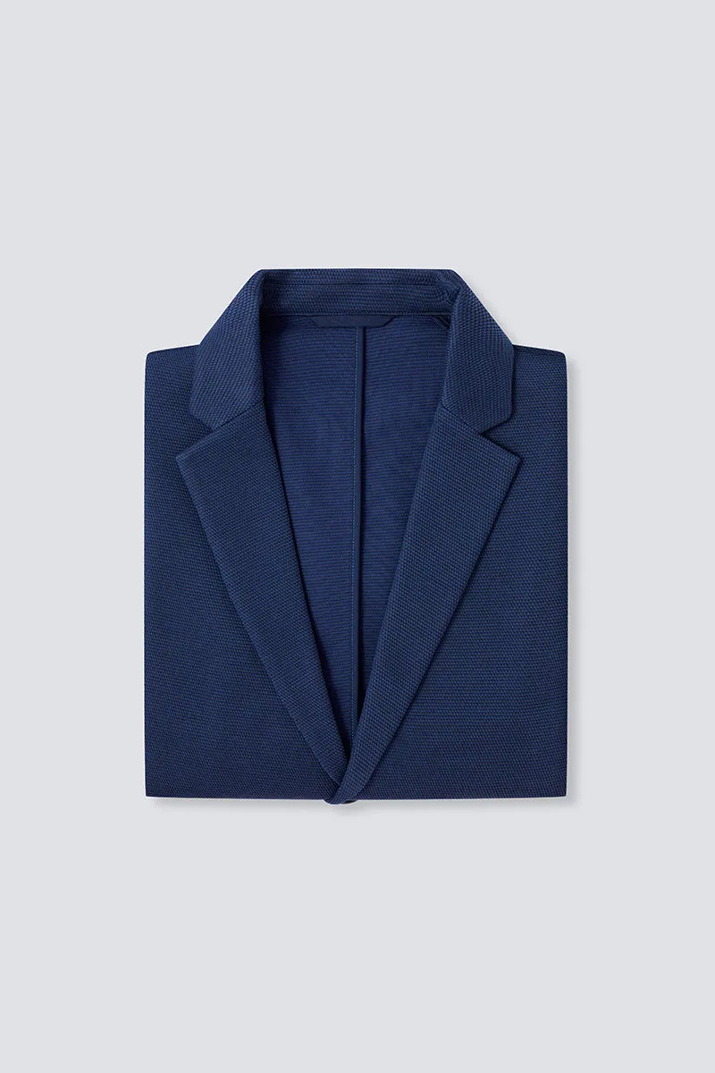 CottonSTRETCH Knit Smart Blazer | Navy NNY096