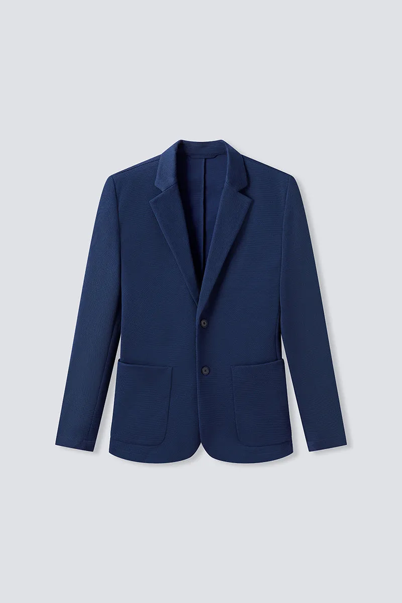 CottonSTRETCH Knit Smart Blazer | Navy NNY096