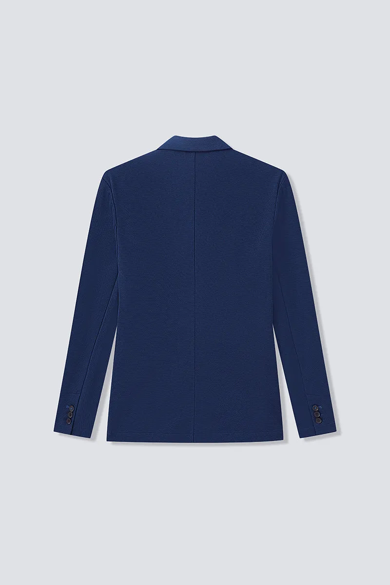 CottonSTRETCH Knit Smart Blazer | Navy NNY096