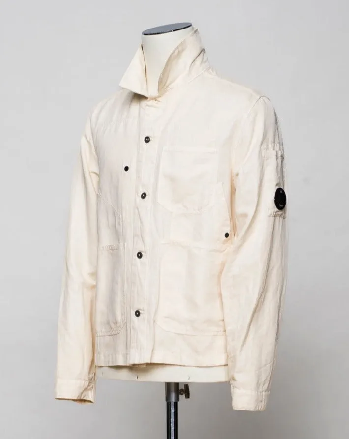 C.P. Company Cotton & Linen Overshirt / Pistachio Shell