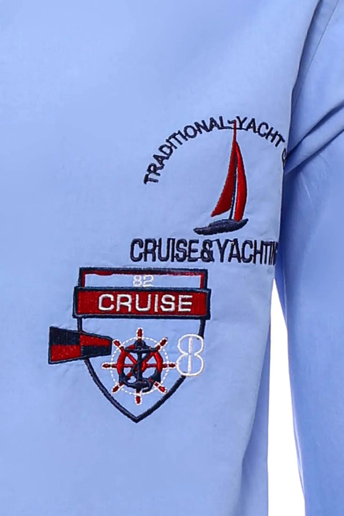 Cruise Yachting Crested Light Blue-Red Shirt-Wessi