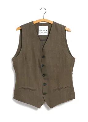 DANIEL | Classic Waistcoat | Khaki Linen