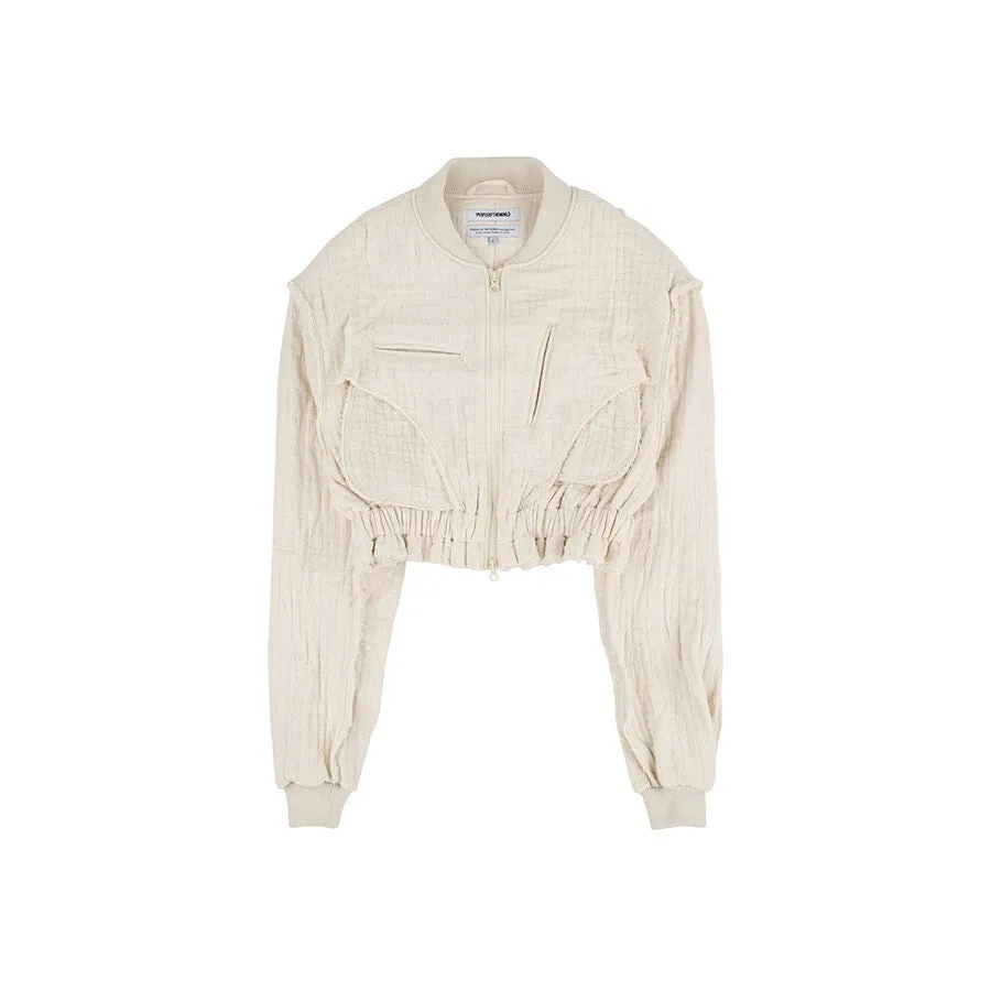 Divided way zip up jumper ivory