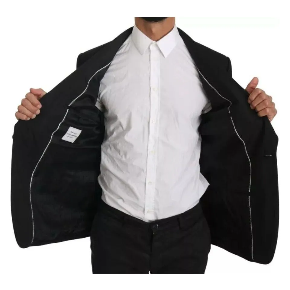 Dolce & Gabbana Black Single Breasted Formal Coat Blazer