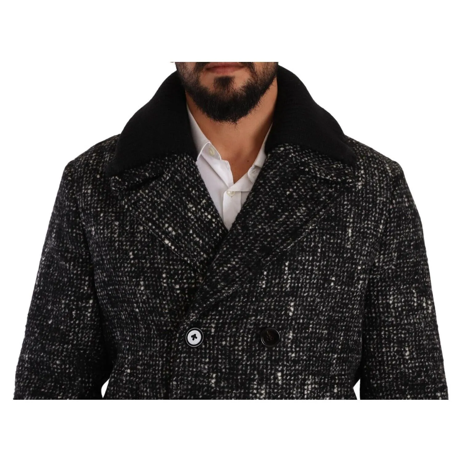 Dolce & Gabbana Chic Double Breasted Wool Blend Overcoat