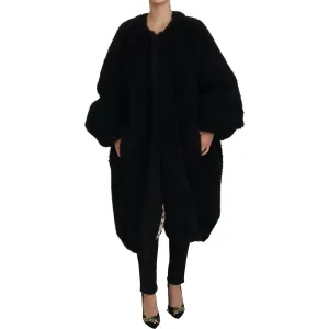 Dolce & Gabbana Elegant Black Cashmere Blend Overcoat Jacket