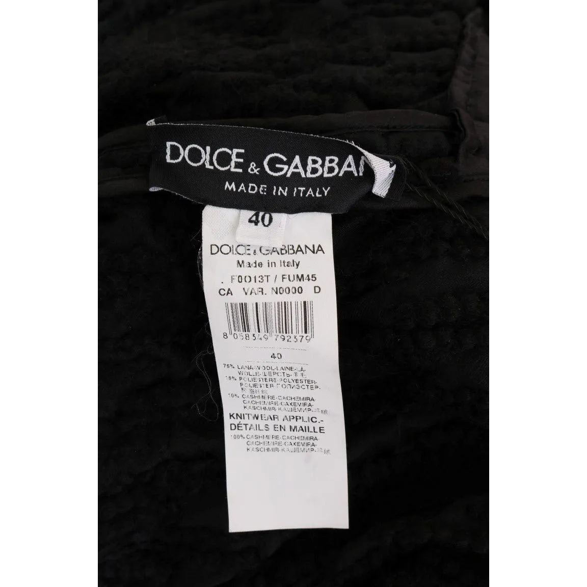 Dolce & Gabbana Elegant Black Fringed Wool-Cashmere Sweater