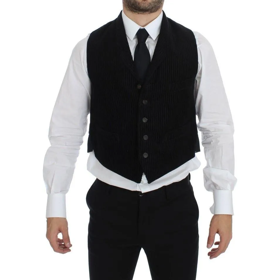 Dolce & Gabbana Elegant Black Manchester Dress Vest