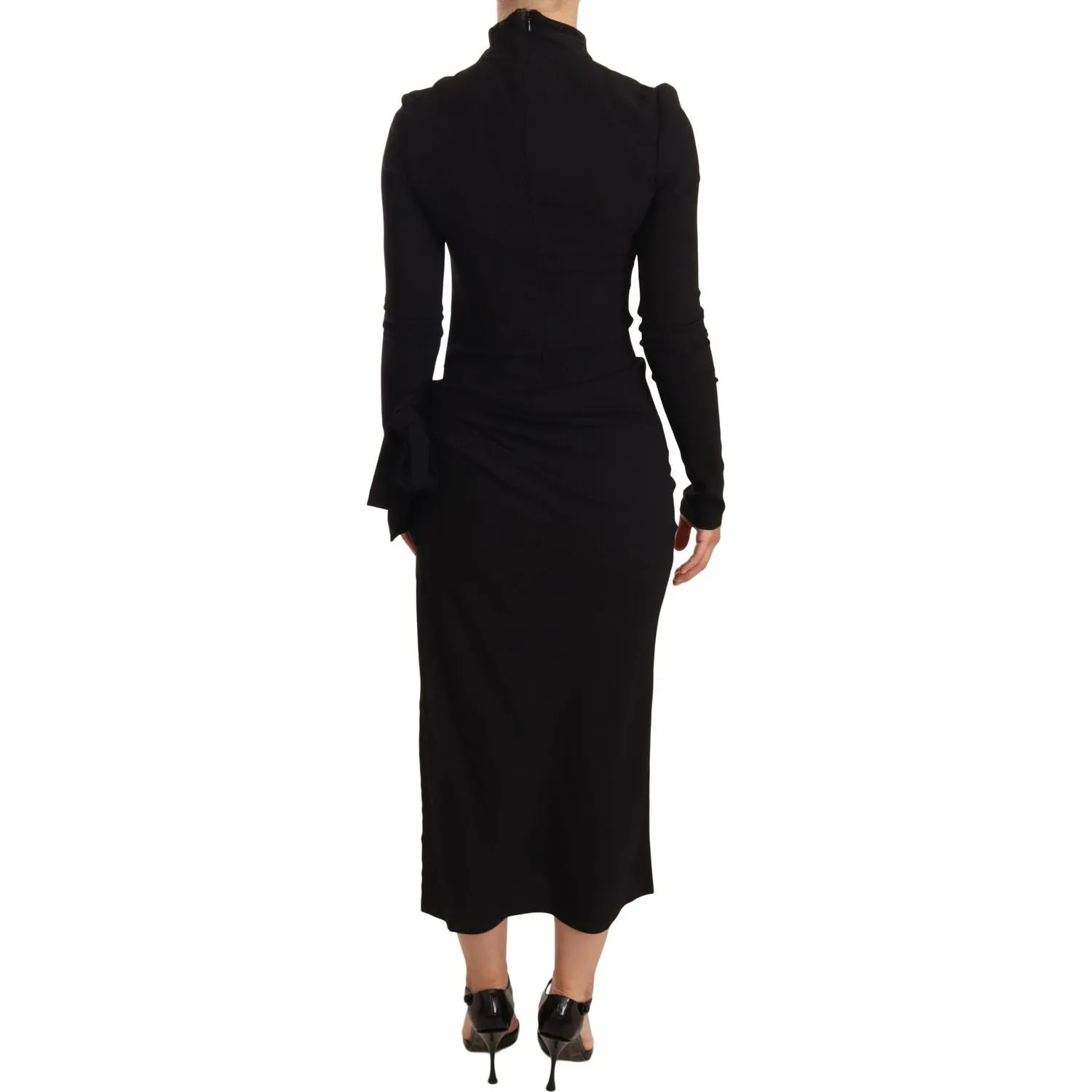 Dolce & Gabbana Elegant Black Turtleneck Sheath Dress