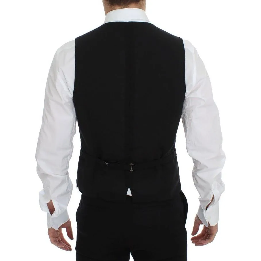 Dolce & Gabbana Elegant Black Wool Dress Vest