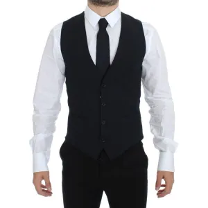 Dolce & Gabbana Elegant Blue Wool Dress Vest