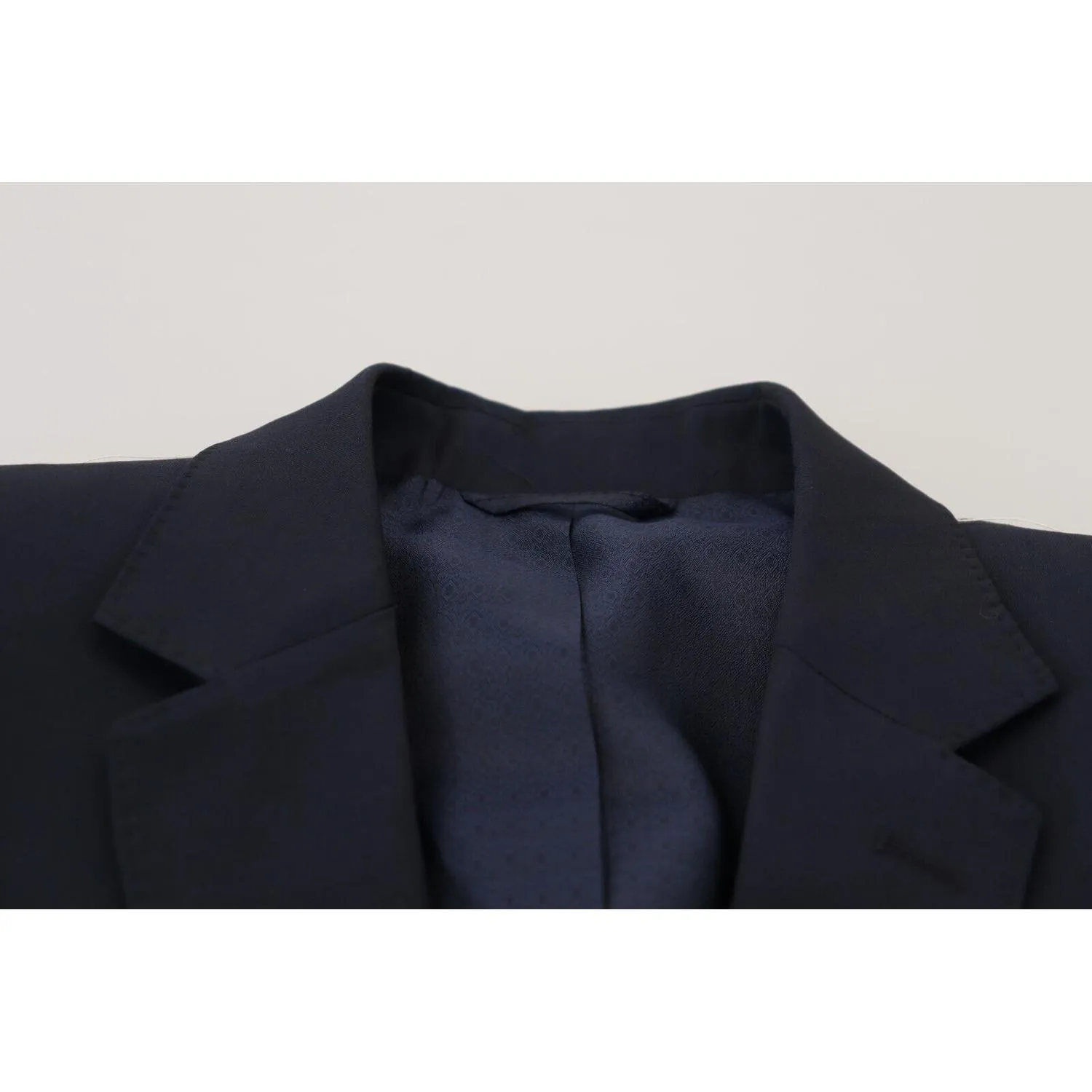 Dolce & Gabbana Elegant Dark Blue Slim Fit Wool Blazer